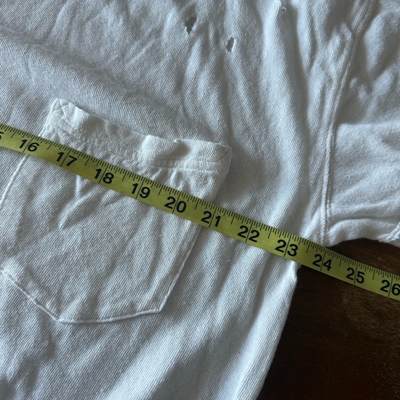 Free People Rubi White Short Sleeve Distressed Tee Size M NWT NEW WITH TAGS - Picture 6 of 11